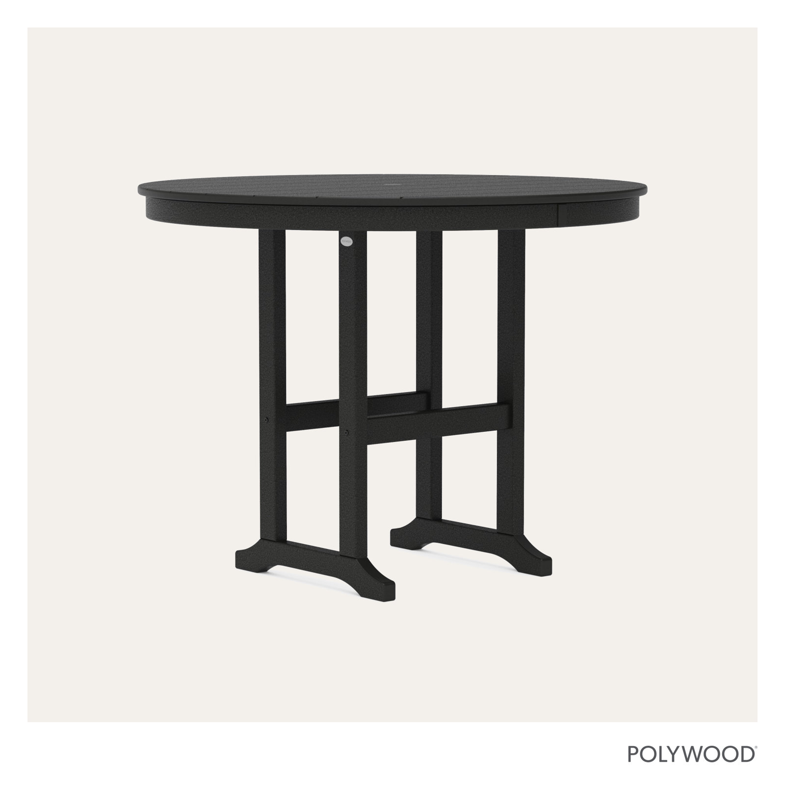 POLYWOOD® Tables Patio Bar Table, Black, 48"