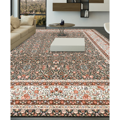 Tapis rectangulaire en laine noué à la main