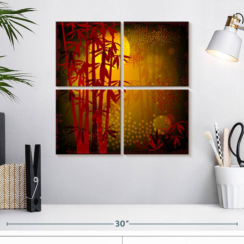 Illustration de bambou rouge Alvord, H 18 po x l 18 po