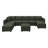 Tremee U Shaped Sectional Sofa Sleeper Sofa Couch With Storage Green-1532868429