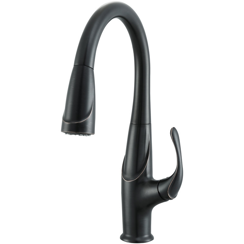 Robinet de cuisine à poignée simple Eliya, Bronze huilé