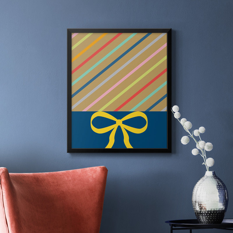 Toile encadrée à rayures de qualité supérieure - prête à être accrochée, Noir, H 20 po x l 16 po