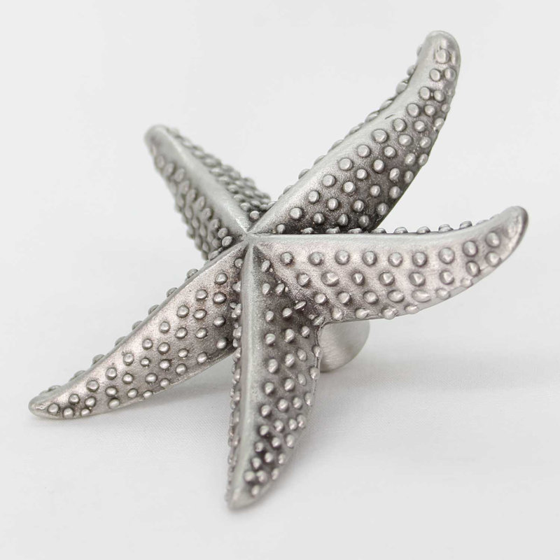 Poignée étoile de mer moyenne, Nickel brossé, L 2,5 po x l 2,5 po, 1