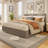 Full Size Upholstered Platform Bed Frame with 4 Storage Drawers – Corduroy Channel Tufted Headboard, Wooden Slat Support, No Box Spring Needed