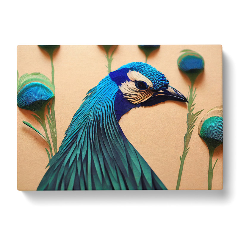 Outstanding Peacock - Wrapped Canvas Print, 50cm H x 76cm W x 3cm D