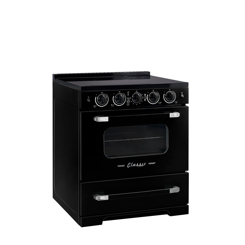 Unique 30' Classic Retro Induction Range, Summer, Black