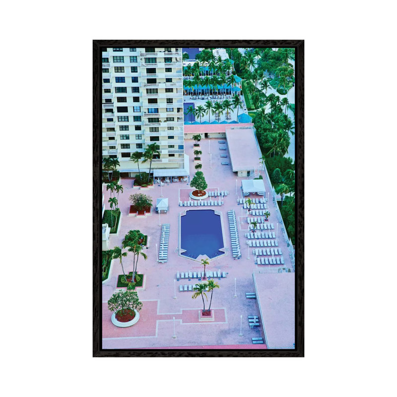 Miami Pool From Above by Susan Vizvary - Gallery-Wrapped Canvas Giclée on Canvas, Black Framed, 66.04 cm H x 45.72 cm W