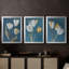 FLORAL Series CL - 3 pièces sur toile tendue avec châssis encadré-92145531-92145473