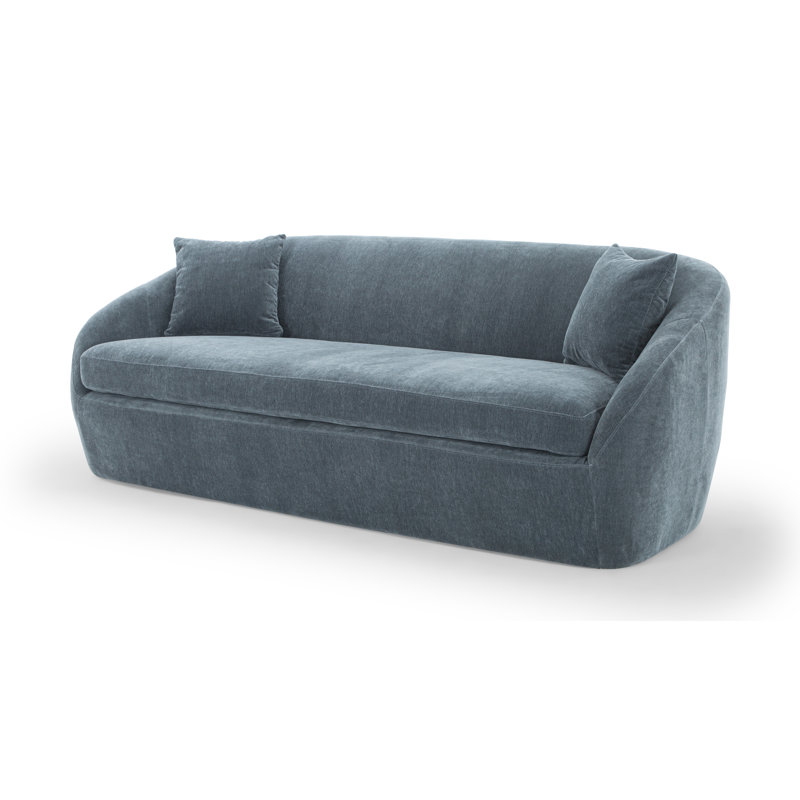 Canapé à accoudoirs arrondis de 81 po Stargazer, Chenille bleue performance
