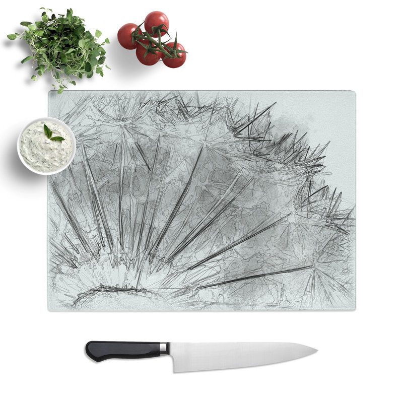 Dandelion Seeds Vol.8 Sketch Chopping Board, 0.4cm H x 28.5cm W x 39cm L
