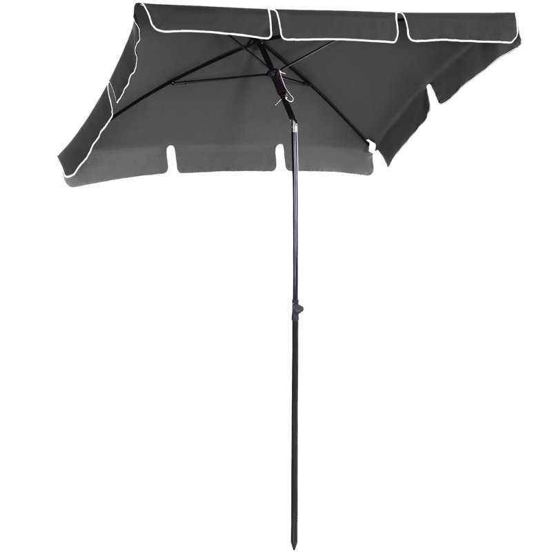 Oley 2m x 1.3m Rectangular Traditional Parasol, Grey