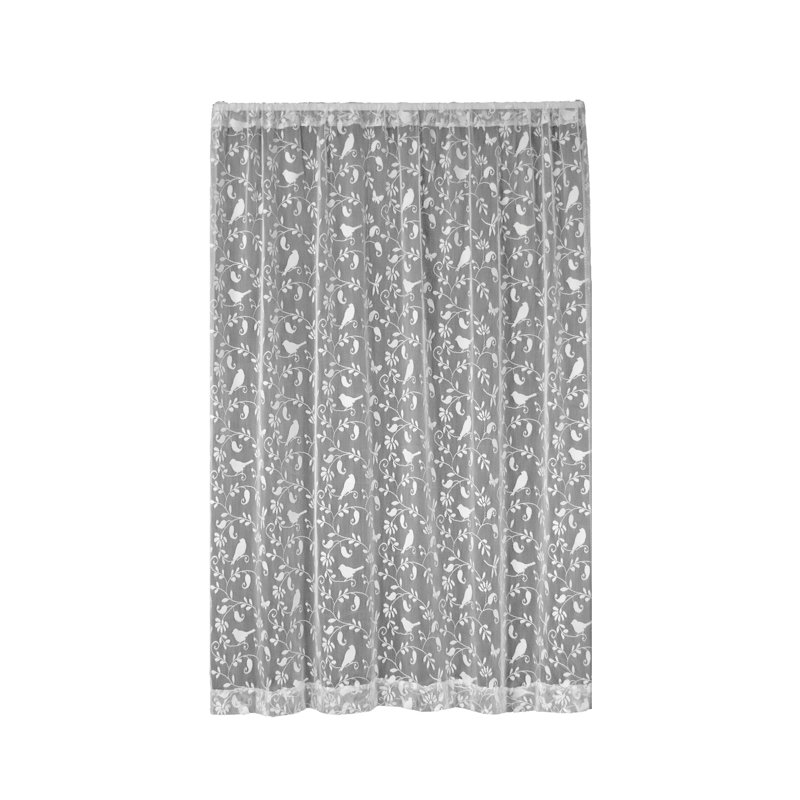 Panneau de rideau simple semi-diaphane avec passe-tringle Brooke, 60 po x 84 po, Blanc