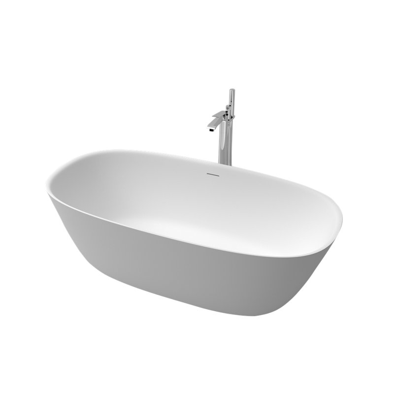 59 inch Freestanding Solid Surface Soaking Bathtub