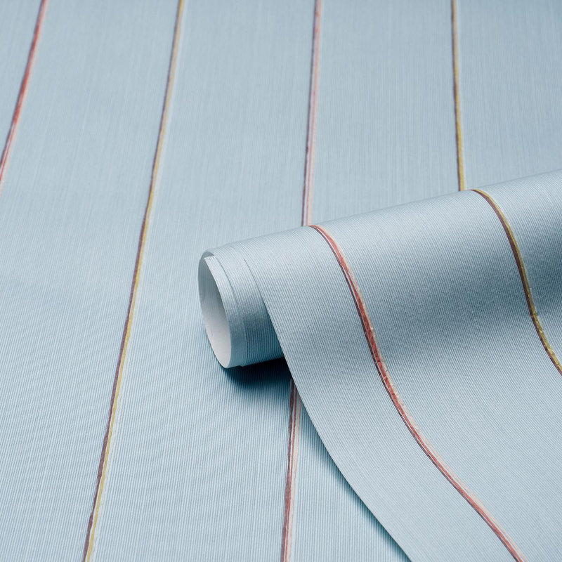 Papier peint à rayures Schumacher X, Bleu clair