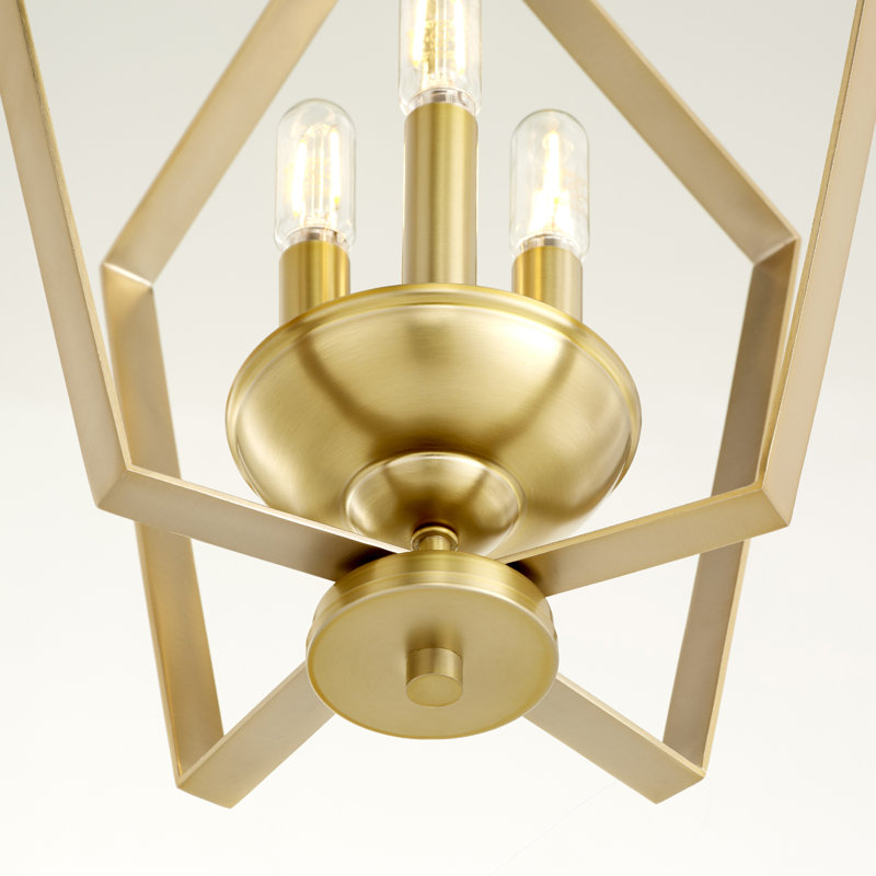 Derrico 3 - Light Lantern Pendant, Aged Brass