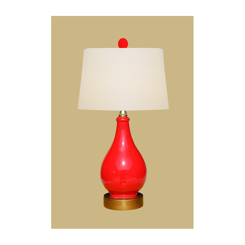 Presley Porcelain Table Lamp, Red