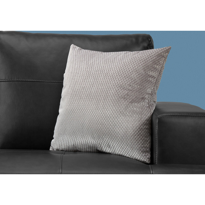 Diamond Geometric Throw Pillow, Silver