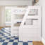 Lit superposé Modern Farmhouse avec escalier et tiroirs de rangement-1061841632-1061841637