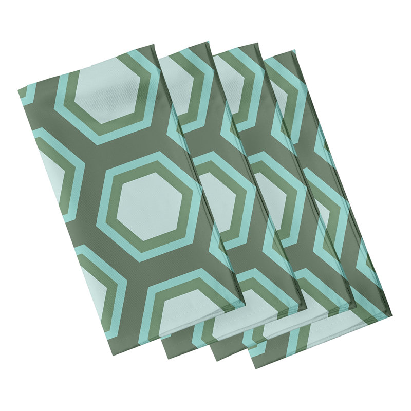 Ensemble de serviettes 4 pièces Alyrica, L 18 po x L 18 po, Vert / bleu pâle