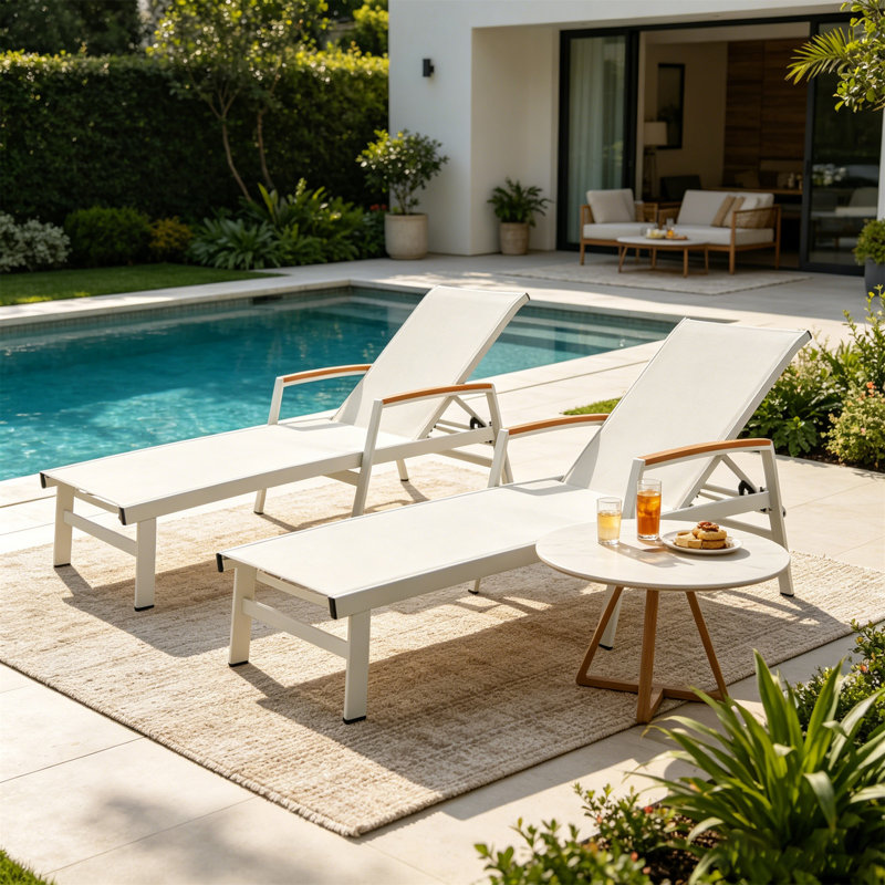 OAXTON CHAISE LOUNGE (Set Of 2), White