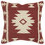 Coussin 18 "en coton rouge et beige-1295287649