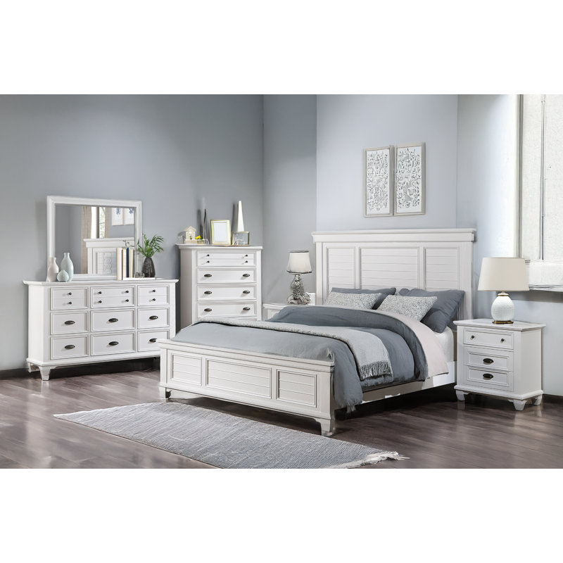 Momo White Panel Bedroom Set, Queen