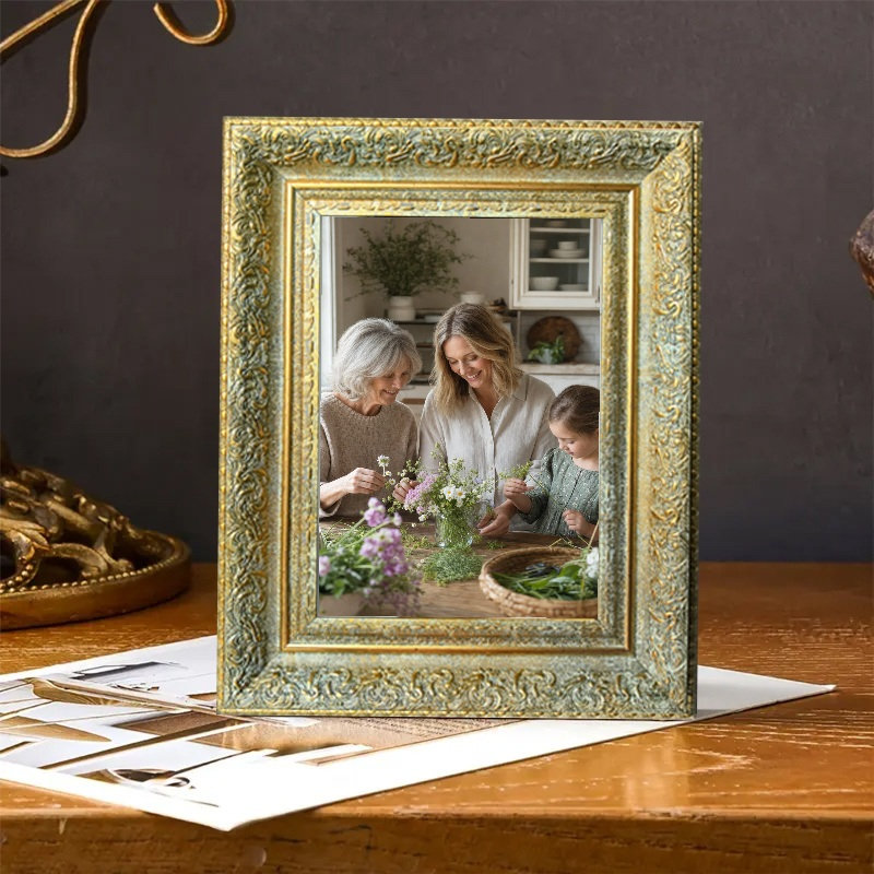Cadre photo mural 3 pièces 5 "x 7" doré antique, Or antique, 3, 5 po x 7 po