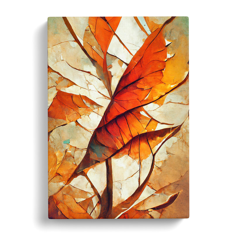 Abstract Autumn Leaf No.3 - Wrapped Canvas, 60cm H x 40cm W x 3cm D