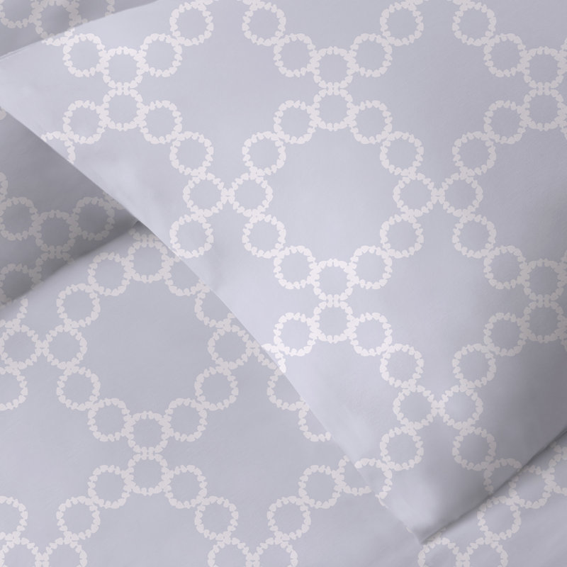 Clean Design Home Palais Duvet Set, Queen Duvet Cover + 2 Standard Shams, Soft Blue