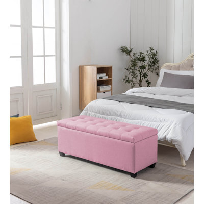 Banc de rangement rembourré en tissu Bacca