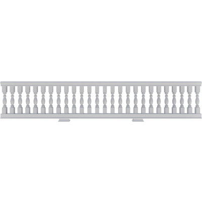 Endurathane 500 Series Winford Unassembled Balustrade Railing Kit, 44" Overall Height x 9'L. Kit includes (22) 2 1/2"W x 36"H Winford Balusters, (1) 108"L Top Rail, (1) 108"L Bottom Rail, (2) Rail Installation Kits & 2 Support Blocks