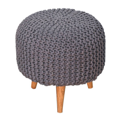 Saylorville 40cm Wide Round Solid Colour Footstool Ottoman