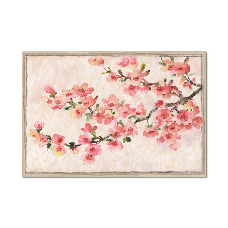 Cherry Blossom Composition I by Timothy O' Toole - Painting, 65cm H x 95cm W, Natural Wood Framed Paper Print