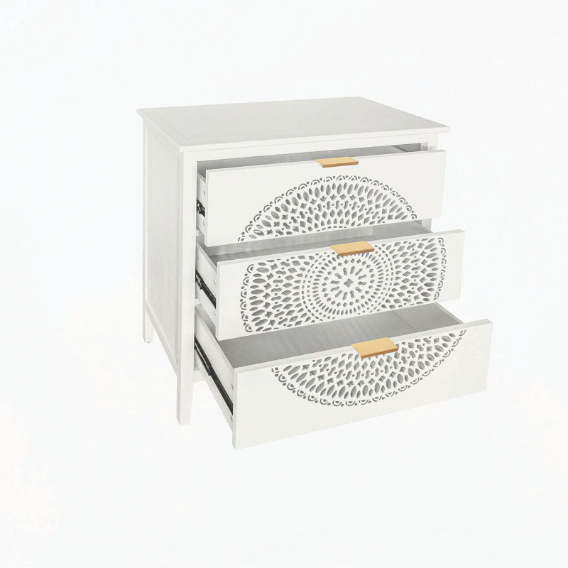 Commode d'appoint Denielle, Beige, Or