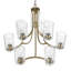 9-light Round Tiered Chandelier with Textured Glass Shades