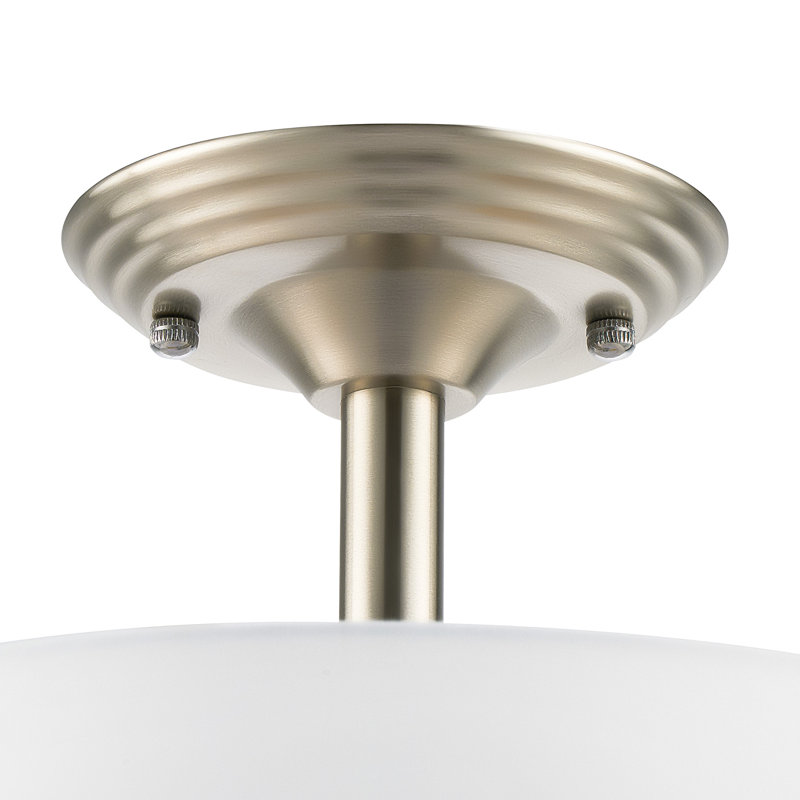 Plafonnier semi-encastré en tissu 13 po, Brushed Nickel