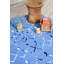 Tapis géométrique bleu-1129413725