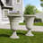 2-Pack Trophy Shaped Pedestal Planters, 23.6" Tall Outdoor Urn Flower Pots With Solid Base, Elegant Pattern, Weather-Resistant HDPE-116832552