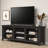 Elegant Bernardo Dark Gray 70-Inch TV Stand with Open Shelves & Cable Management – Perfect for Modern Living Spaces-1283676665