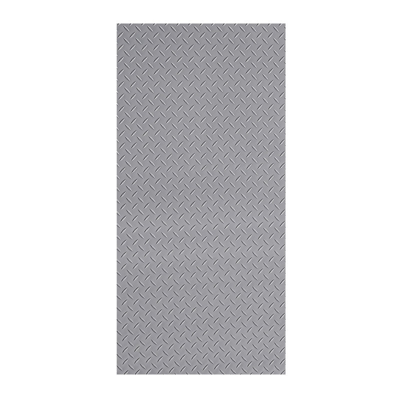 Rouleau de plancher de garage, tapis de plancher de garage 7,5 x 17 pi, tapis protecteur de plaque de diamant en PVC épaissi de 2,2 mm avec ruban adhésif double face, antidérapant, facile à nettoyer pour l'entrepôt, salles de sport, gris argenté