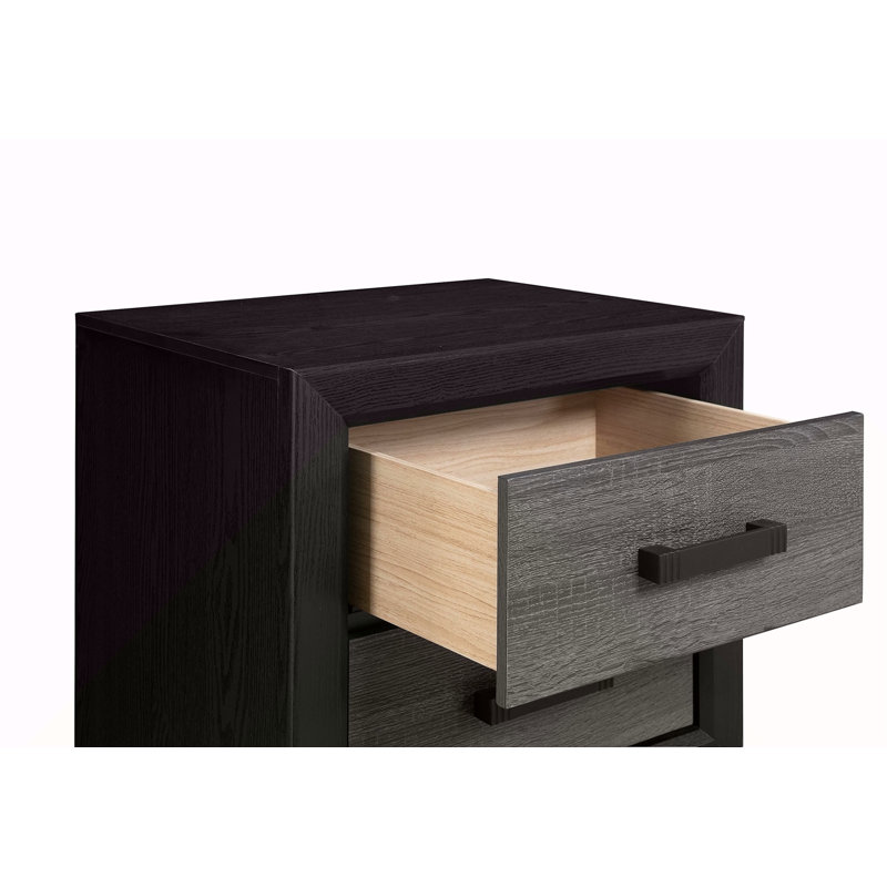 Table de chevet grise et noire