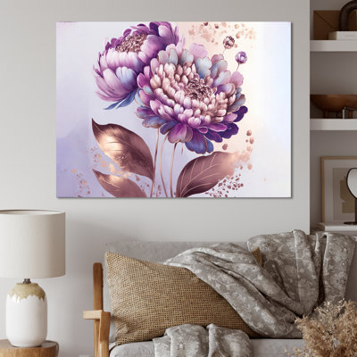 «Billy Pink and Gold Zinnia Flowers II», reproduction sur toile
