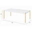Table basse Otrac, finition blanche et or