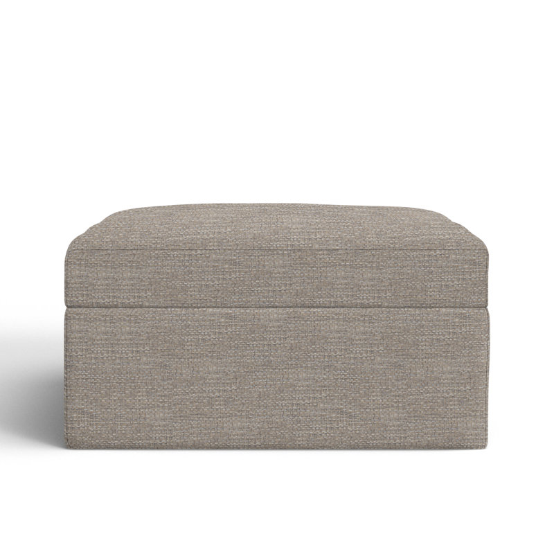 Hartig Upholstered Ottoman, Drusky Linen Sustain® Basketweave