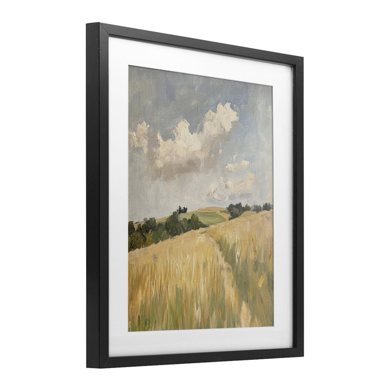 «Walked Through Wheat», reproduction encadrée sous verre, design par Petal Prints Design, H 16 po x l 13 po