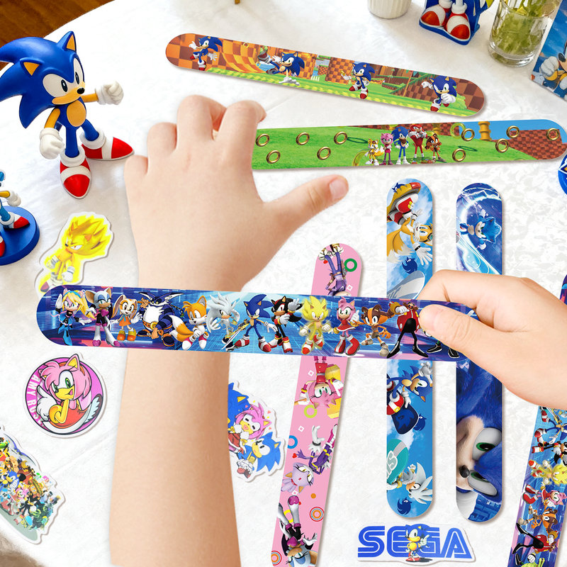 90Pcs Sonic Party Supplies, 40 Pcs Sonic Bracelets & 50 Pcs Sonic Stickers