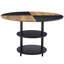 Table de salle à manger 47,3 po avec espace de rangement double couche - Design en bois et en éventail noir pour une décoration élégante de 47,3 po