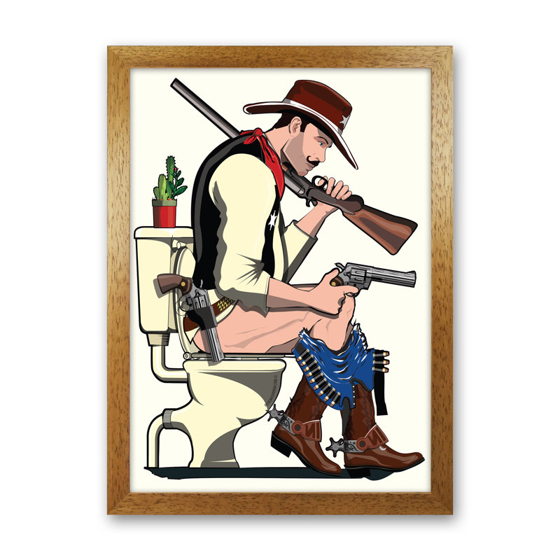 Cowboy - Print, 42cm H x 30cm W x 3cm D, Oak Framed