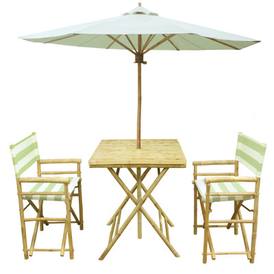 Ensemble bistro 3 pièces avec parasol Sinta