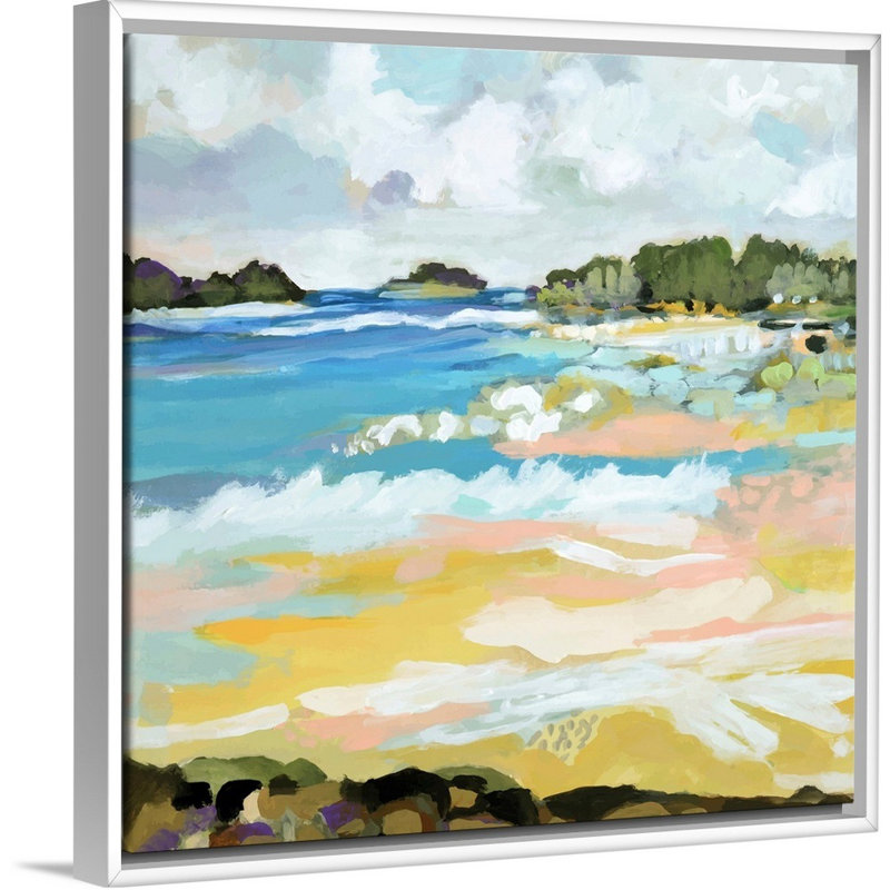 «Surfscape IX» par Karen Fields - reproduction d'art, Toile blanche encadrée, H 26 po x l 26 po x P 1,75 po